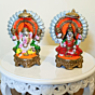 Handcrafted Clay Laxmi-Ganesha Idol Set | 15x9x5 cm