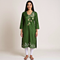 Zari And Zardozi Green Kurti for Women