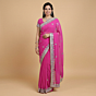 Handcrafted Georgette Gotta Patti Saree | Pink