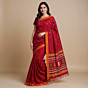 Bengal Handloom Cotton Saree with Blouse Piece | Red