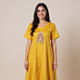 Mustard Hand Embroidered Women Kurti 