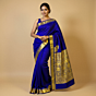 Handloom Silk Molakalmuru Gandaberunda Blue Saree