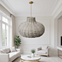 Hanging Bamboo Cane Round Lamp Decor | 1 Piece