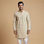 Handloom Cotton Beige Kurta for Men | M