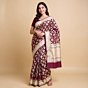 Maroon Banarasi Silk Karwa Saree
