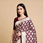 Maroon Banarasi Silk Karwa Saree