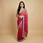 Handcrafted Gotta Patti Saree| Red