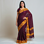 Bengal Soft Cotton Purple Saree | 5.5 x 1.19 metres