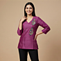 Handcrafted Patchwork Cotton Purple Top
