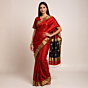 Cotton Saree with Blouse Piece | Red & Black