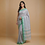 Exclusive Bengal Handloom  Sarees-WHITE