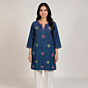 Hand Embroidery Blue Kurta for Ladies