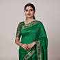 Tie and Dye Cotton Saree-Green