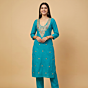 Handcrafted Gotta Patti Unstitched Kurta Material|Blue