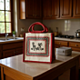 Handcrafted Eco Friendly Reusable Red Jute Bag With Dancing Figures