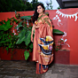 Handpainted Boat Tissue Silk Pink Saree |6 Metres