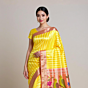 Handloom Silk Munia Brocade Yellow Paithani Silk Saree