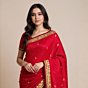 Art silk saree-Reddish Orange