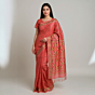 Bengal Handloom Cotton Coral Pink Saree