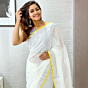 Pure Cotton Saree | White