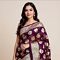 Banarasi Pure Silk Khaddi Georgette-Chiffon Saree-Wine