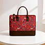 Premium Leather and Fabric Laptop Bag | Red