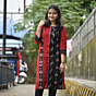 Sambalpuri Red and Black Cotton Kurti | Handloom Cotton Kurti