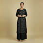 Handloom Black Kurta and Palazzo Set for Women