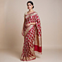 Banarasi Pure Silk Jangla Saree | Red