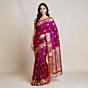 Banarasi Karwa Butidar Silk Saree- Purple-Onesize