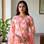 Handloom Unstitched Cotton Suit with Dupatta | Peach