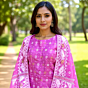 Handloom Unstitched Cotton Suit with Dupatta | Bright Pink