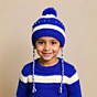 Kids Handwoven Woolen Cap | Blue & White
