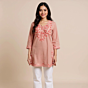 Women Embroidered Pure Cotton Straight Kurta  