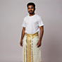 White Kerala Mundu Set for Men
