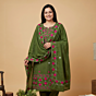 Hand-Embroidered Punjabi Cotton Suit | Green