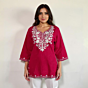 Women Embroidered Pure Cotton Short  Kurta