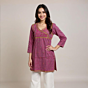 SURPLICE NECKILINE HAND EMBROIDERED KURTA FOR LADIES