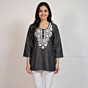 Women Embroidered denim black short  Kurta  