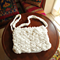 Handmade Macrame Sling Bag | White