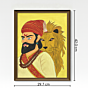 Chhatrapati Shivaji Maharaj with Lion Painting | With Frame