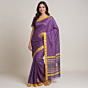 Handloom Soft Cotton Mauve Saree