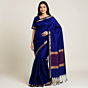 Handloom Cotton Blue Saree with Blouse Piece