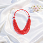 Red Beaded Necklace for Women