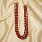 Handcrafted Maroon Glass Beads Necklace