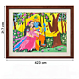 Lord Krishna and Radha Pencil Colour Painting | With Frame