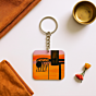 Sunset Basketball Hoop Keychain