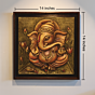 Handcrafted Artwork of Ganesha with Flowers | 14x14 Inches