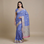 Banarasi Mini Butidar Saree Cotton by Silk Violet-Onesize