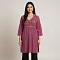 SURPLICE NECK  HAND EMBROIDERED ELEGANT KURTA FOR LADIES